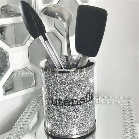 Lemonade Crushed Crystal Utensils Pot Silver Imperfections Shop Home