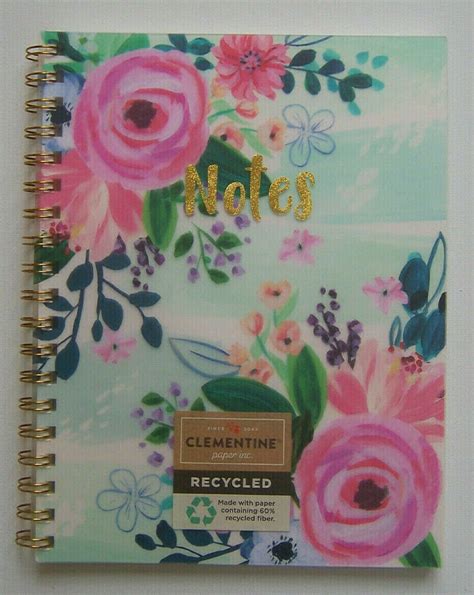 Clementine Paper Inc Summer Floral Mint Notebook Etsy