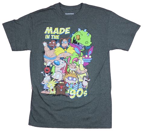Buy Nicktoons Mens T Shirt Made In The 90s Nickelodeon Cartoon Group