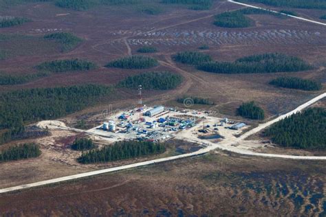 Oil Base On Oilfield In West Siberia Top View Stock Image Image Of