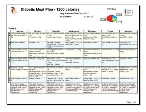 20 Diabetes Meal Plan Template