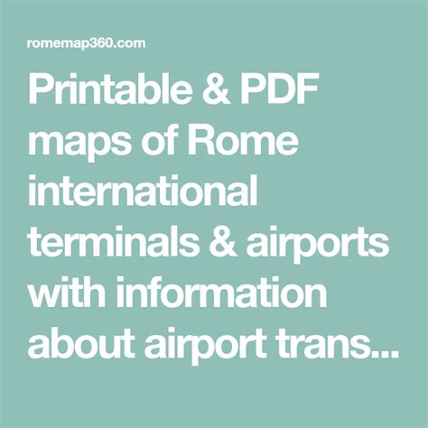 Printable PDF Maps Of Rome International Terminals Airports With