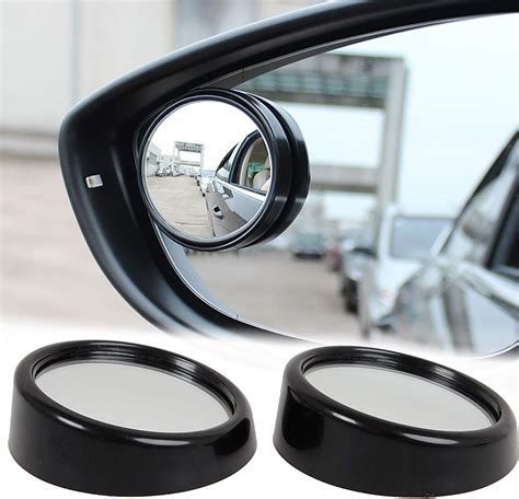 Xotic Tech Blind Spot Mirror 15 Black Round Hd Glass Convex Rear View Mirror 360° Rotate