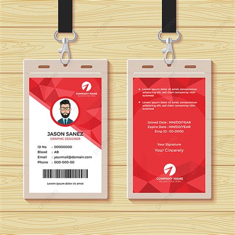 Red Geometric Employee Id Card Design Template Template Download On Pngtree