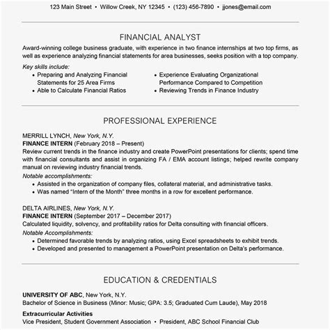 This is a resource page to help job seekers create a professional. What Should a Sample Finance Intern Resume Look Like