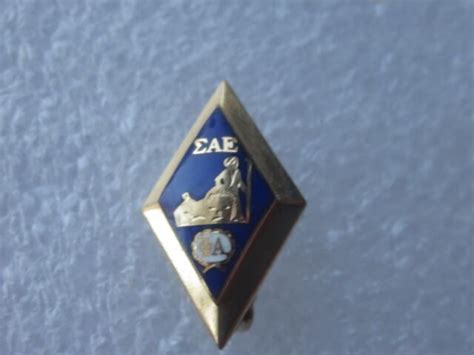Vintage 10k Solid Gold Sigma Alpha Epsilon Fraternity Pin Badge Ebay