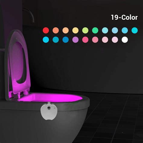 Color Wireless PIR Motion Sensor LED Toilet Bowl Seat Night Light LIVINGbasics