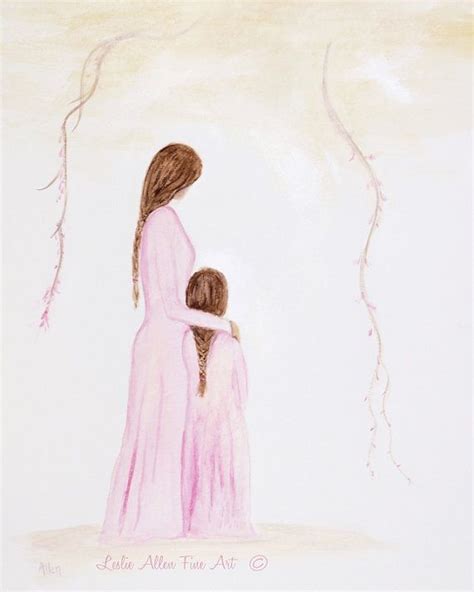 Mother Daughter Art Print Mother Art By Leslieallenfineart On Etsy