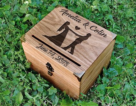 Rustic Wedding Card Box Large Wedding Card Holder Engraved Etsy