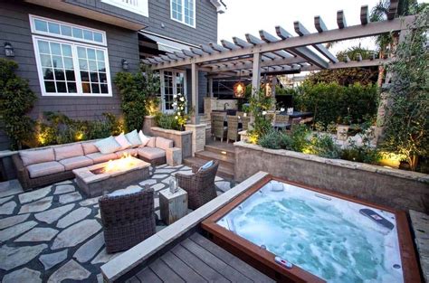 40 Outstanding Hot Tub Ideas To Create A Backyard Oasis Backyard Patio Designs Pergola Designs