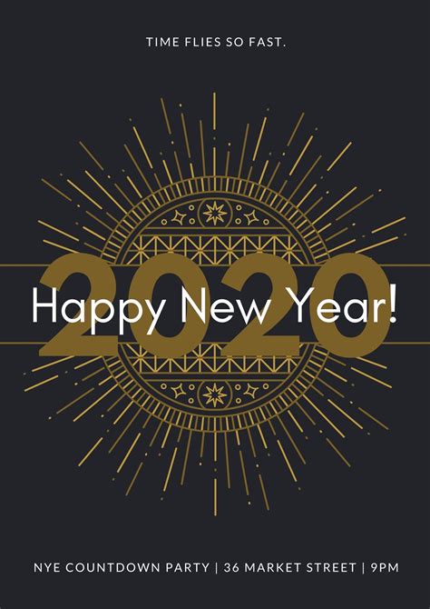 Intricate Lineart New Year Poster Templates By Canva