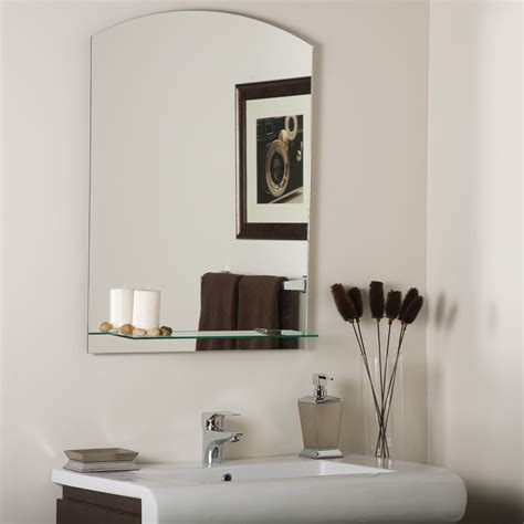 Decor Wonderland Arch Frameless Wall Mirror Wall Mirror With Shelf Modern Bathroom Mirrors