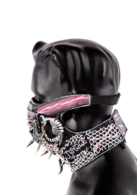 Pink Punk Spiked Face Mask