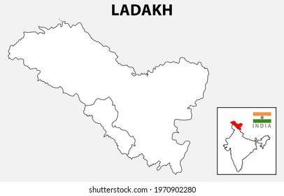 Ladakh Map District Map Ladakh Ladakh Stock Vector Royalty Free Shutterstock