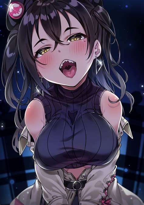 Open Mouth Tongue Out Suggestive Implied Sex Anime Girls Anime Yellow Eyes Blushing