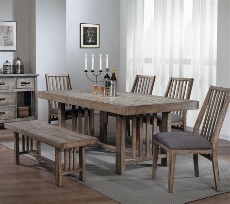 Combining traditional designs and materials with modern styles and detailing produces stunning rustic dining tables for any home, from traditional wooden tables to more modern glass ones. Rustic Dining Room Table Set With Bench - Dining room ideas