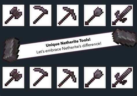Alternate Netherite Tools Minecraft Texture Pack