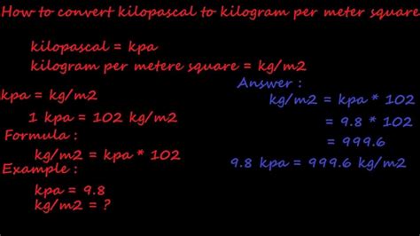 It convert units from kn to kg or vice versa with a metric conversion table. how to convert kpa to kg/m2 - YouTube