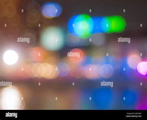 Abstract Background Blur Bokeh Light Up City In The Night Stock Photo