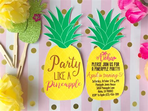 Party Like A Pineapple Invitations Pineapple Invitation Pineapple