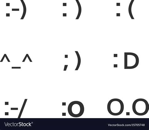 Emoji Faces Keyboard Symbols Smile Symbols Vector Image