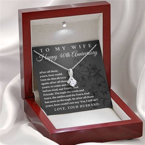 40th Anniversary T For Wife 40 Years Marriage Necklace Etsy