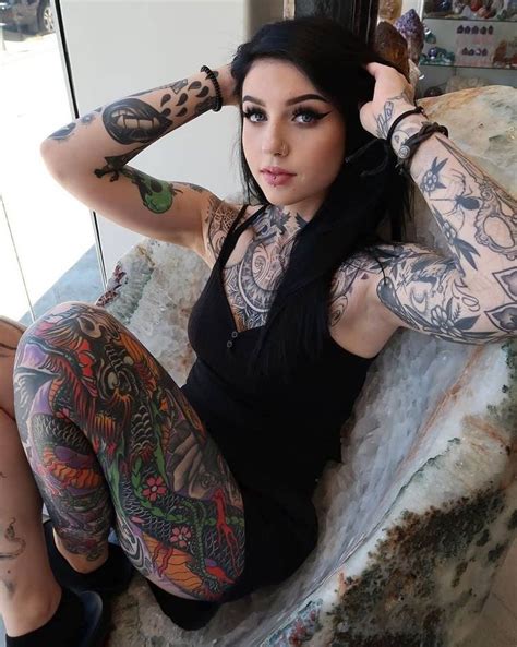 Pin By Jyrki Korg On Color Hair Goth Tattooed Girls Models Hot Tattoo Girls Tattoed Women