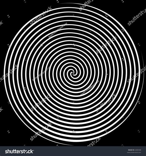 Dizzying Spiralling Lines In Black And White Stock Photo 6380308
