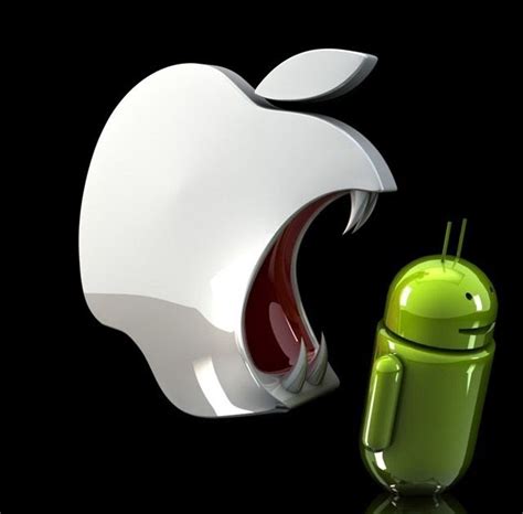 Android Eating Apple Logo Handphone