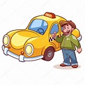 Taxi driver near the machine with a finger up Stock Vector Image by ...