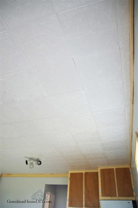 Since water stains can lead to mold and poor indoor air quality, we wanted to repair it quickly. DIY Foam Ceiling Tiles | DIYIdeaCenter.com