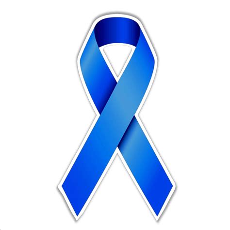 Colon Bowel Cancer Awareness Support Blue Ribbon Car Bumper Sticker 82