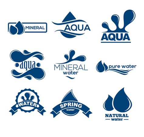 Mineral Water Logos Creative Vector Free Download