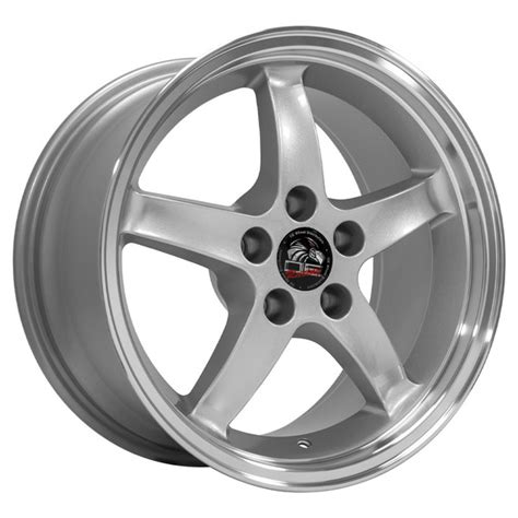 Staggered Set Of 17 Machined Lip Silver Rims Fit Ford Mustang