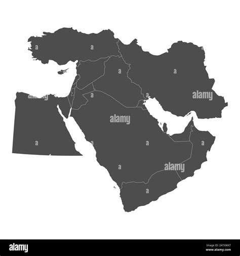 Map Of Middle East Countries Black And White