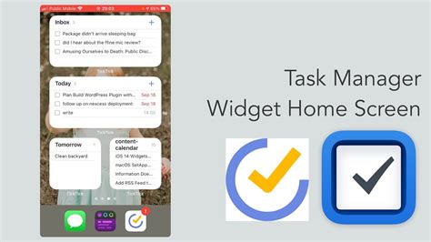 Ios 14 Task Widget Home Screen Youtube