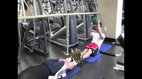 Medicine Ball Abs Crunch With Partner Youtube