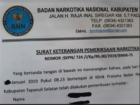 Contoh format surat pernyataan pendaftaran cpns bnn 2018. Membuat Surat Bebas Narkoba Di Bnn - Contoh Seputar Surat