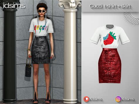 Gucci Ss19 T Shirt Crocodile Pencil Skirt The Sims 4 Download Sims 4