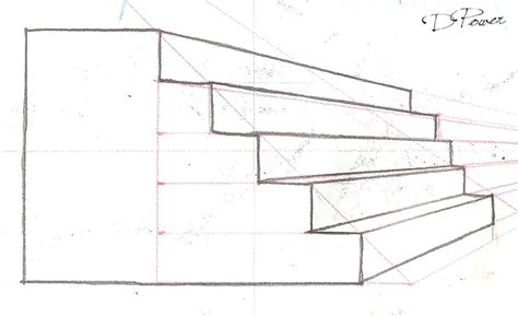 Drawing Stairs In 1 Point Perspective From The Side 2017 Idée