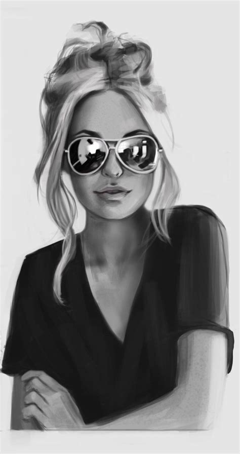 Sunglasses Girl Konni Dee Girl With Sunglasses Portrait Girl Drawing