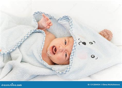 Cute Newborn Baby On The First Months Of Life Stock Photo Image Of