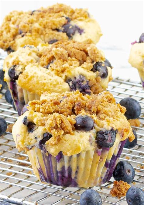 Blueberry Sour Cream Muffins With Streusel Topping Savor With Jennifer