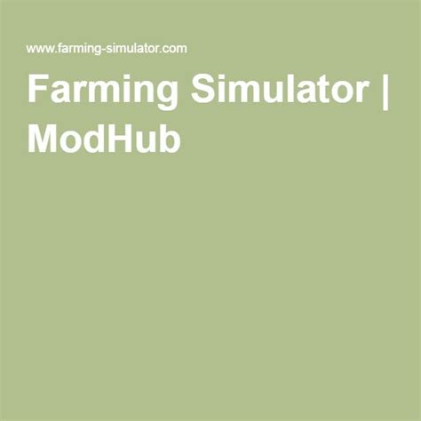 Farming Simulator Modhub
