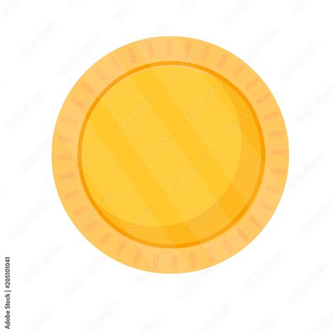 Blank Coin Template Gold Blank Medal Round Icon Isolated On White Background Vector Stock