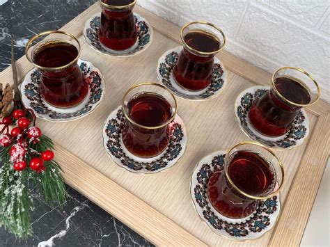 Tea Gift Set Turkish Tea Cup Tea Cup Set Tea Glass Set Etsy