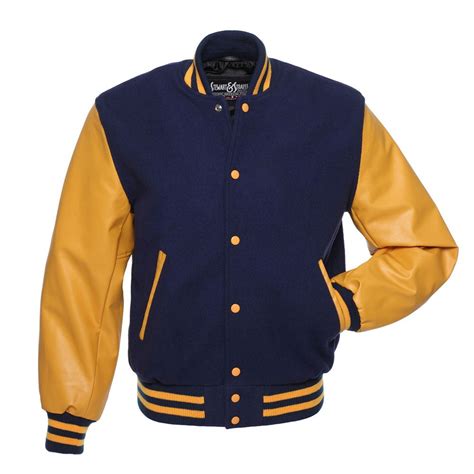 New york jets jackets are at the official online store of the nfl. Jacketshop Jacket Navy Blue Wool Gold Vinyl Varsity Jacket