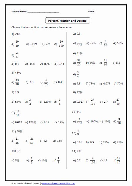 50 Ordering Fractions And Decimals Worksheet