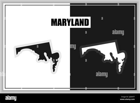 Flat Style Map Of State Of Maryland Usa Maryland Outline Vector