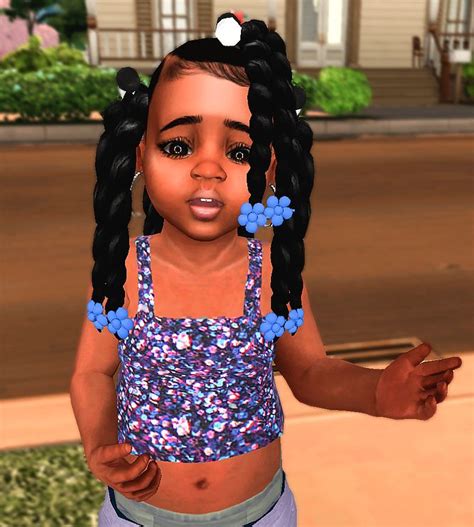 Ebonix Xoe Toddler Hair Sims 4 Sims Hair Sims 4 Children